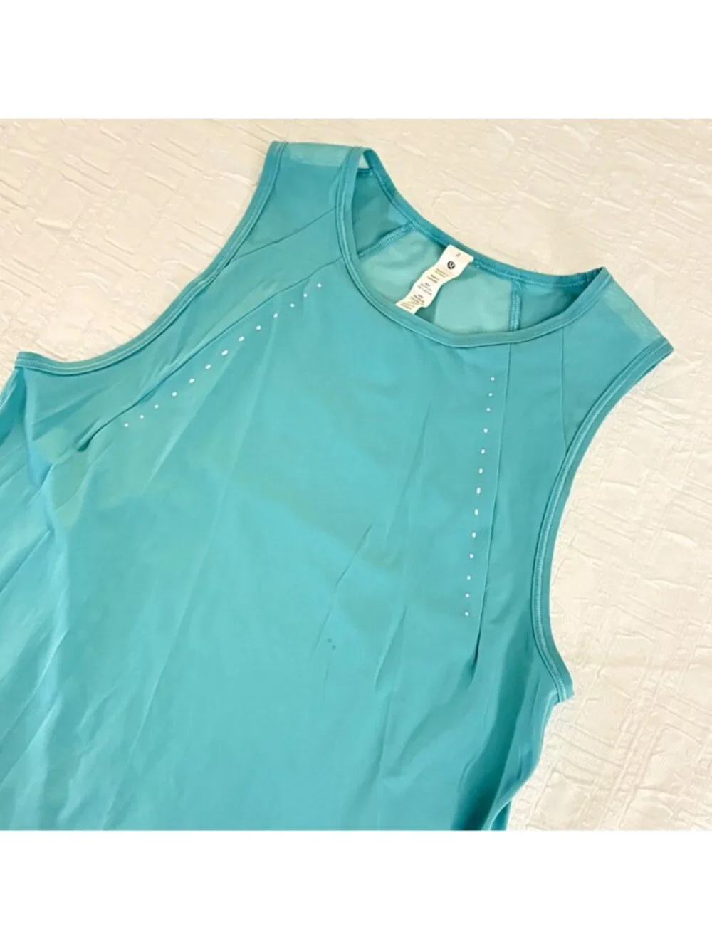 NWOT Lululemon Sculpt Cropped Tank Top Tidal Teal Running Athletic Shirt Size 2 - Picture 3 of 9